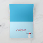 Weihnachtsfreude in Schneeflocken mit Erdkugel Karte (Innenseite)