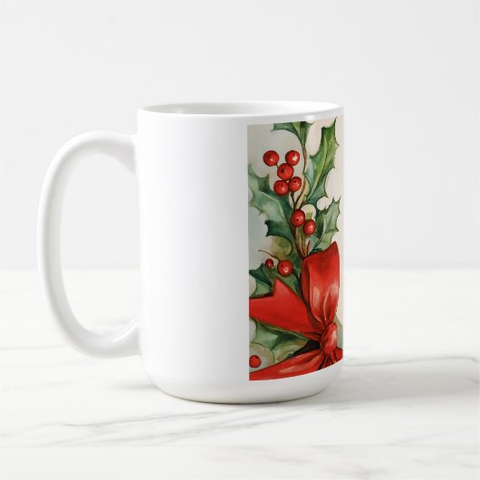 Weihnachtsfreude in Wasserfarbe Kaffeetasse (Links)