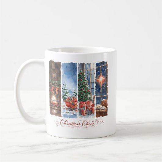 Weihnachtsfreude-Kaffee- oder Kakao-Tasse Kaffeetasse (Links)