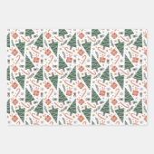 Weihnachtsfreude, Kakao, Bäume & Geschenke Geschenkpapier Set (Vorderseite 3)