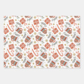 Weihnachtsfreude, Kakao, Bäume & Geschenke Geschenkpapier Set (Vorderseite)