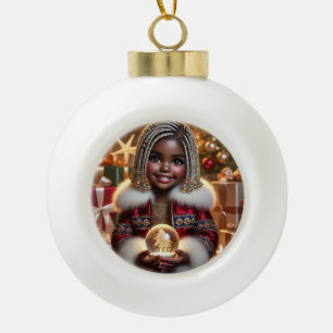 Weihnachtsfreude Keramik Kugel-Ornament