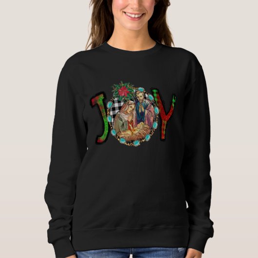 Weihnachtsfreude Krippe True Story Nativity Scene Sweatshirt (Vorderseite)
