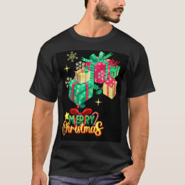 Weihnachtsfreude: Lebhafte Geschenke und Merry Che T-Shirt