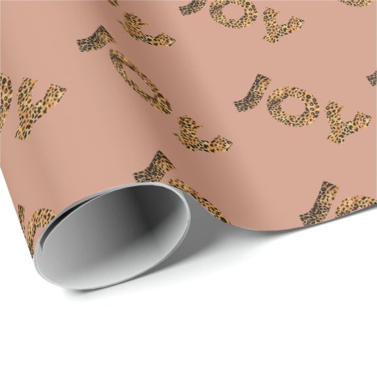 Weihnachtsfreude Leopard Muster Geschenkpapier (Rolleneckpunkt)