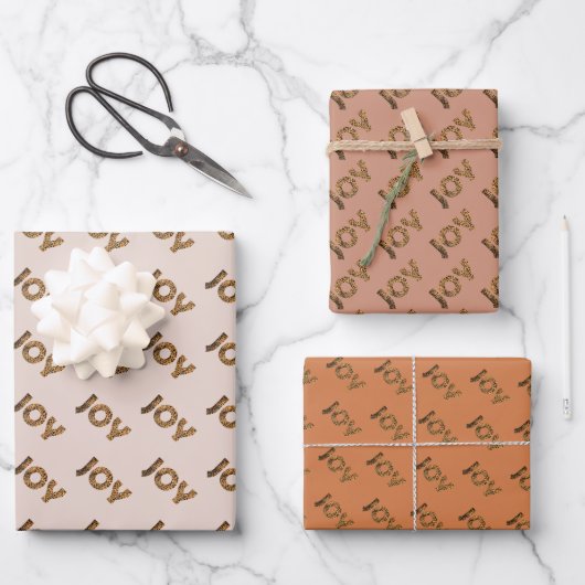 Weihnachtsfreude Leopard Muster Geschenkpapier Set (Vorderseite)