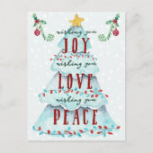 Weihnachtsfreude Liebe und Frieden Postkarte (Vorderseite)