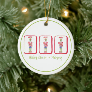 Weihnachtsfreude & Mahjong Custom / Vornehme Nussk Keramik Ornament