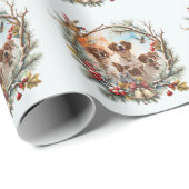 Weihnachtsfreude mit einem Brittany Spaniel Geschenkpapier (Rolleneckpunkt)