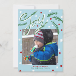 Weihnachtsfreude mit Green Pine Needles Foto Karte