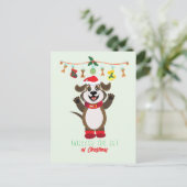 Weihnachtsfreude mit Hund freisetzen - Postkarte (Stehend Vorderseite)