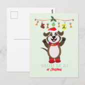 Weihnachtsfreude mit Hund freisetzen - Postkarte (Vorne/Hinten)
