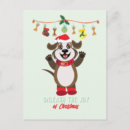 Weihnachtsfreude mit Hund freisetzen - Postkarte (Vorderseite)