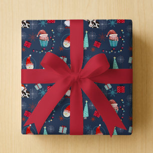 Weihnachtsfreude mit individuellem Namen und Datum Geschenkpapier