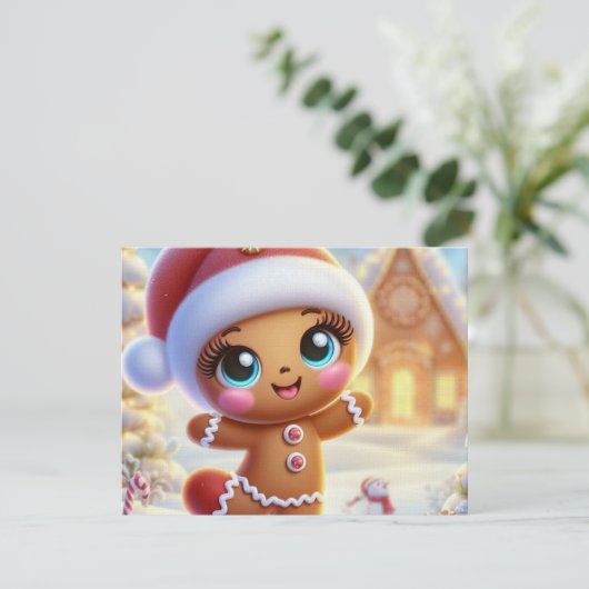 Weihnachtsfreude mit Lebkuchen Einladung (Stehend Vorderseite)