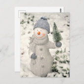Weihnachtsfreude mit Smiling Snowman Postkarte (Vorne/Hinten)