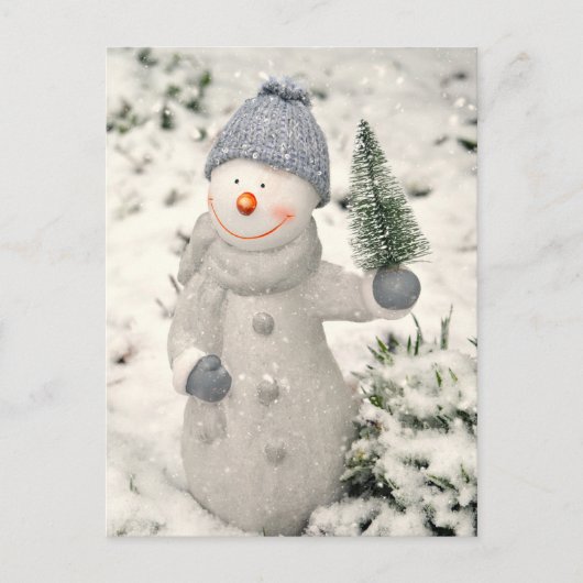 Weihnachtsfreude mit Smiling Snowman Postkarte (Vorderseite)
