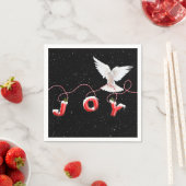Weihnachtsfreude mit Taube und Schneeflocken Serviette (Beispiel)