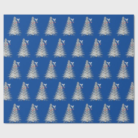 Weihnachtsfreude mit weißer Taube Geschenkpapier (Flach)