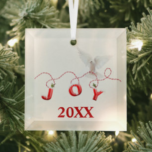 Weihnachtsfreude mit White Dove Ornament Aus Glas