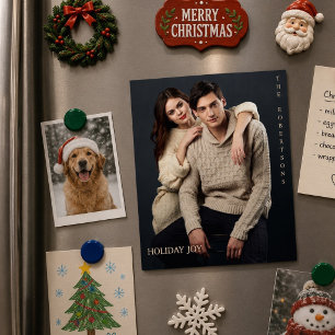 Weihnachtsfreude Moderne Elegante Magnetische Foto Magnetkarte