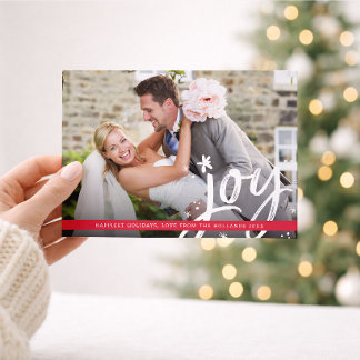 WEIHNACHTSFREUDE modernes Overlay-Foto-Script Feiertagskarte