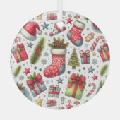 Weihnachtsfreude Ornament Aus Glas (Vorderseite)