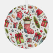Weihnachtsfreude Ornament Aus Glas (Rückseite)