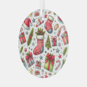 Weihnachtsfreude Ornament Aus Glas (Vorderseite links)