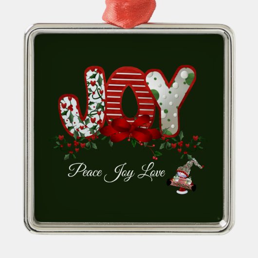 Weihnachtsfreude Ornament Aus Metall (Vorne)