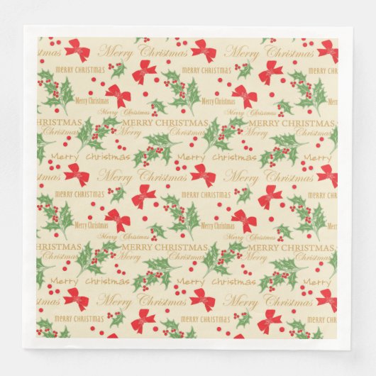 Weihnachtsfreude Papier-Dinner Servietten (Vorderseite)
