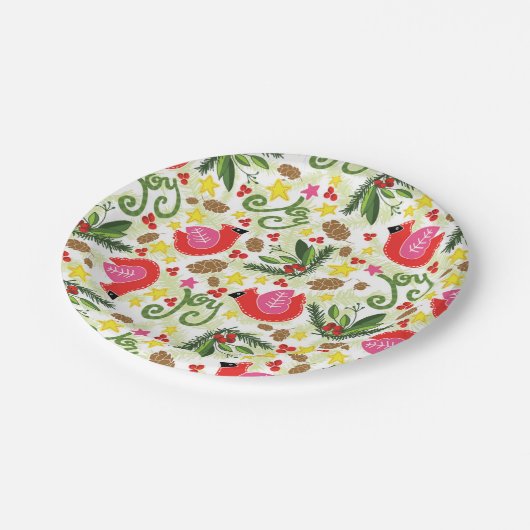 Weihnachtsfreude-Papier-Teller Pappteller (Schrägansicht)