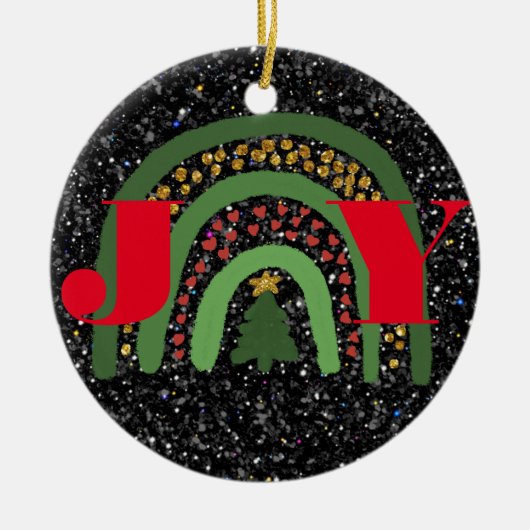 Weihnachtsfreude personalisieren minimalistisch el keramik ornament (Vorne)
