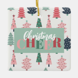 Weihnachtsfreude Quadrat Keramikornament