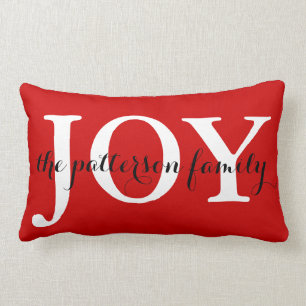 Weihnachtsfreude Red White Personalisiert Lendenkissen