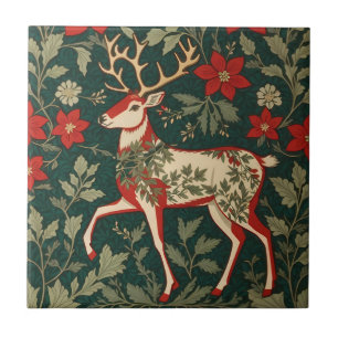 Weihnachtsfreude Rentier William Morris Inspiriert Fliese
