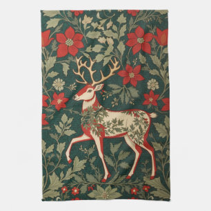 Weihnachtsfreude Rentier William Morris Inspiriert Geschirrtuch
