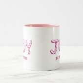 Weihnachtsfreude | Rosa Candy Cane Personalisiert Zweifarbige Tasse (Mittel)
