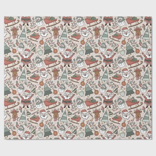 Weihnachtsfreude - Rosa Geschenkpapier (Flach)