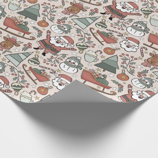 Weihnachtsfreude - Rosa Geschenkpapier (Ecke)