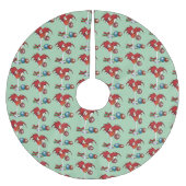 Weihnachtsfreude Roter Drachen-Cocktail Jubel Polyester Weihnachtsbaumdecke (Vorderseite)