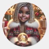 Weihnachtsfreude Runder Aufkleber (Vorderseite)