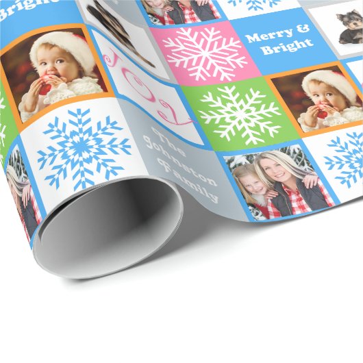 Weihnachtsfreude-Schneeflocke-Pastelle addieren Geschenkpapier (Rolleneckpunkt)