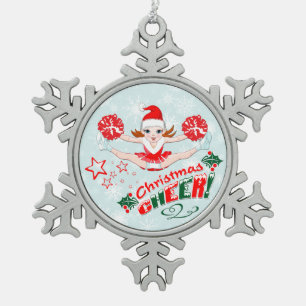Weihnachtsfreude Schneeflocken Zinn-Ornament