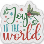 Weihnachtsfreude und Farben Aufkleber (Vorderseite)