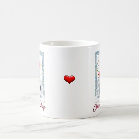 Weihnachtsfreude und Hugs Kaffeetasse (Mittel)