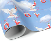 Weihnachtsfreude und Weiße Taube in Sky Geschenkpapier (Rolleneckpunkt)