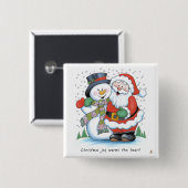 Weihnachtsfreude wärmt das Herz Button (Vorne & Hinten)