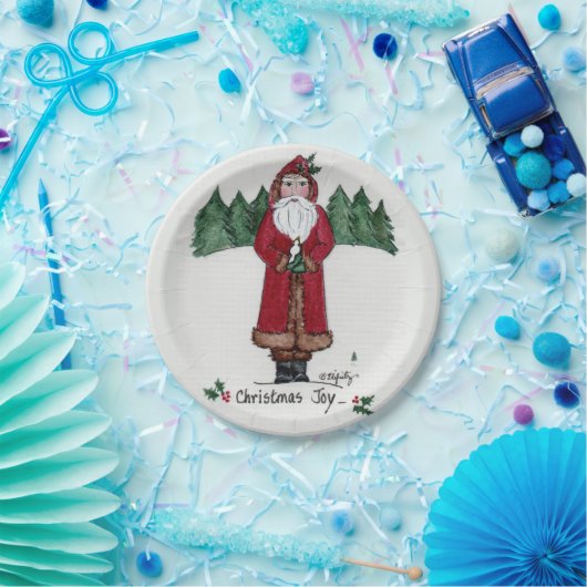 "Weihnachtsfreude" Weihnachten und Weiße Taube Pappteller (Party)