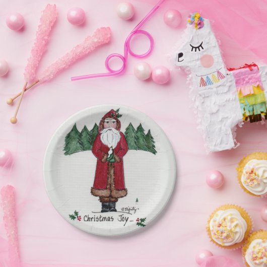 "Weihnachtsfreude" Weihnachten und Weiße Taube Pappteller (Party)